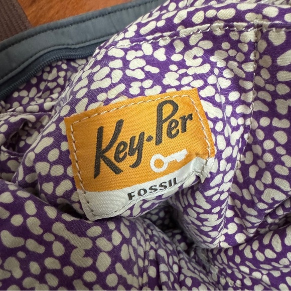 Fossil Key-Per Shoulder Bag Purse Quilted Flower Floral Leather Vintage - Picture 7 of 9